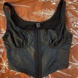 Shein fake leather corset crop top